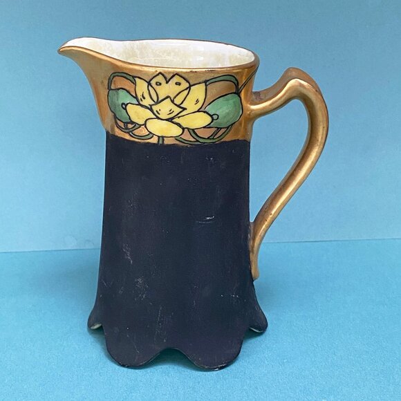 Antique Bernard Aud & Co. Haviland France Gilt Creamer and Salt Basket Art Deco - Picture 3 of 11